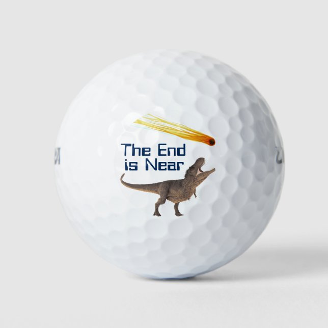 Meteor Dinosaur End Is Near Disaster Golf Balls (Front)
