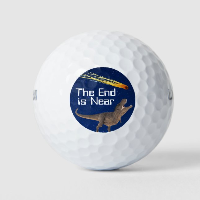 Meteor Dinosaur End Is Near Disaster Golf Balls (Front)