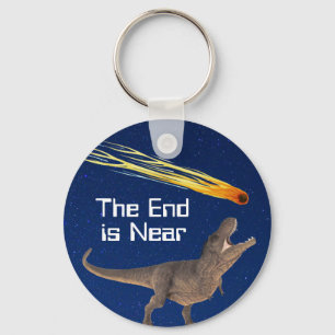 Meteor Dinosaur End Is Near Disaster Keychain