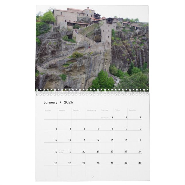 Meteora - Greece Calendar (Jan 2026)