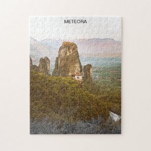 Meteora Greece Rock Mountains Travel Jigsaw Puzzle