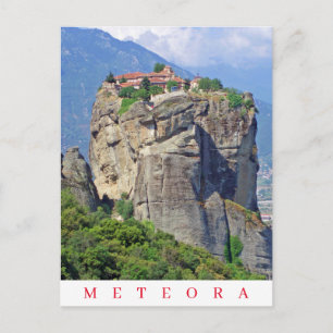 Meteora monastery view postcard