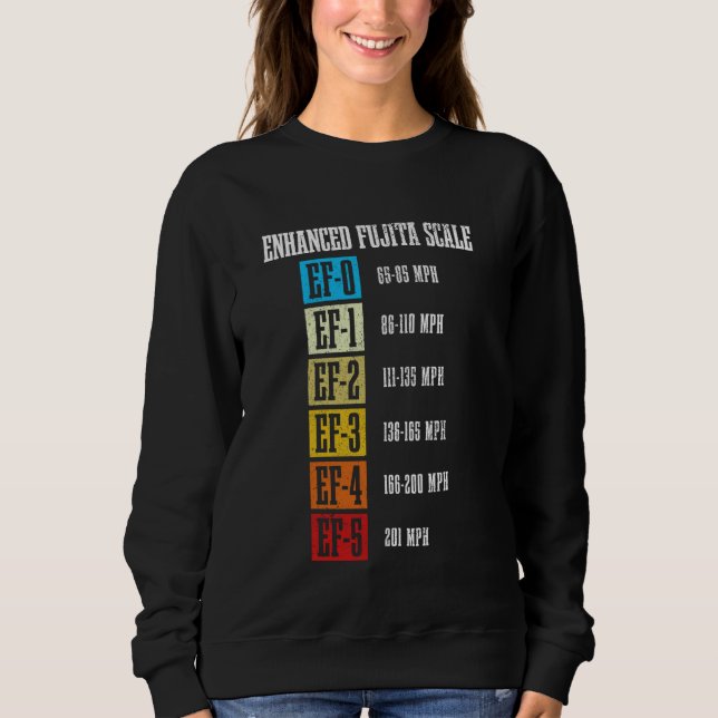 Meteorologist Fujita Scale Tornado Storm Chasing M Sweatshirt (Front)