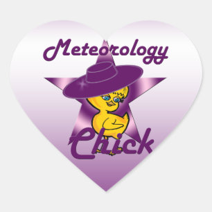Meteorology Chick #9 Heart Sticker
