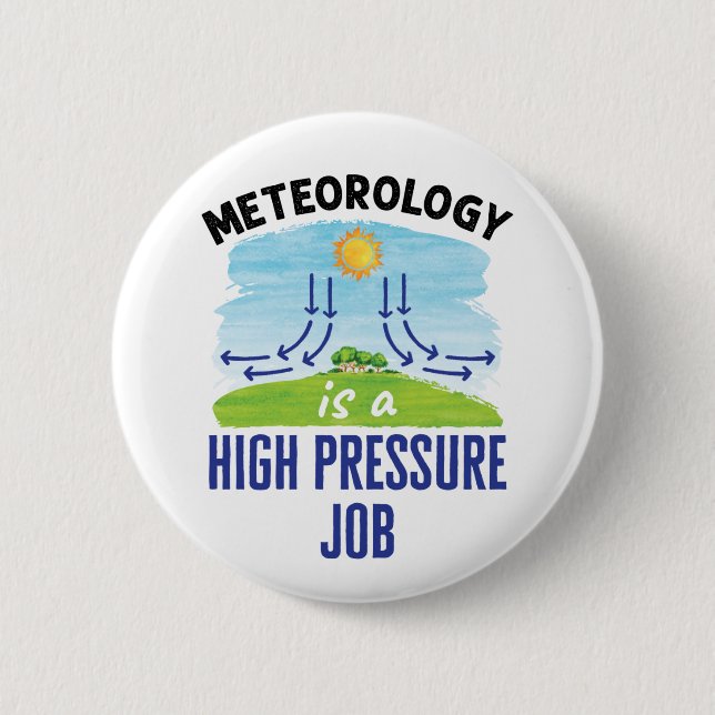 Meteorology Is a High Pressure Job Weatherperson 2 Inch Round Button (Front)