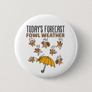 Meteorology Today's Forecast Fowl Weather 2 Inch Round Button