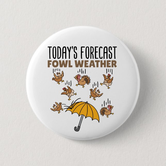 Meteorology Today's Forecast Fowl Weather 2 Inch Round Button (Front)