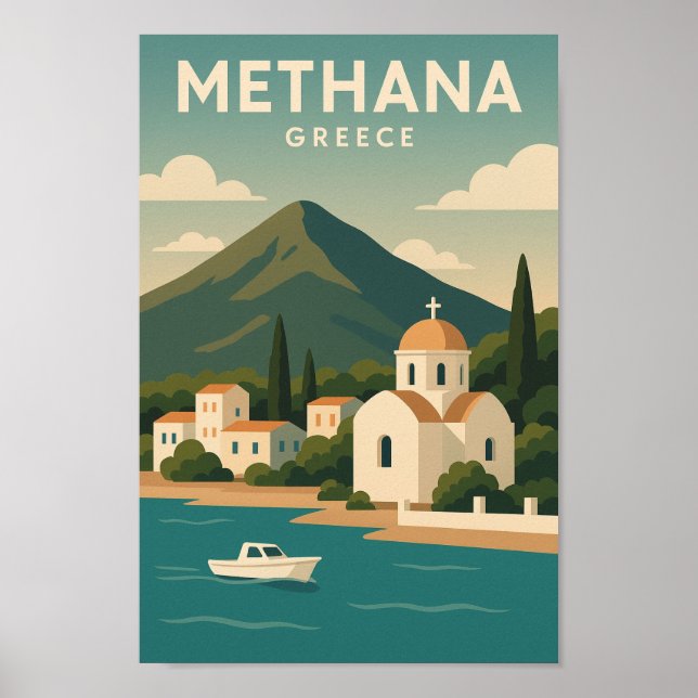 Methana Greece minimalist Poster (Front)