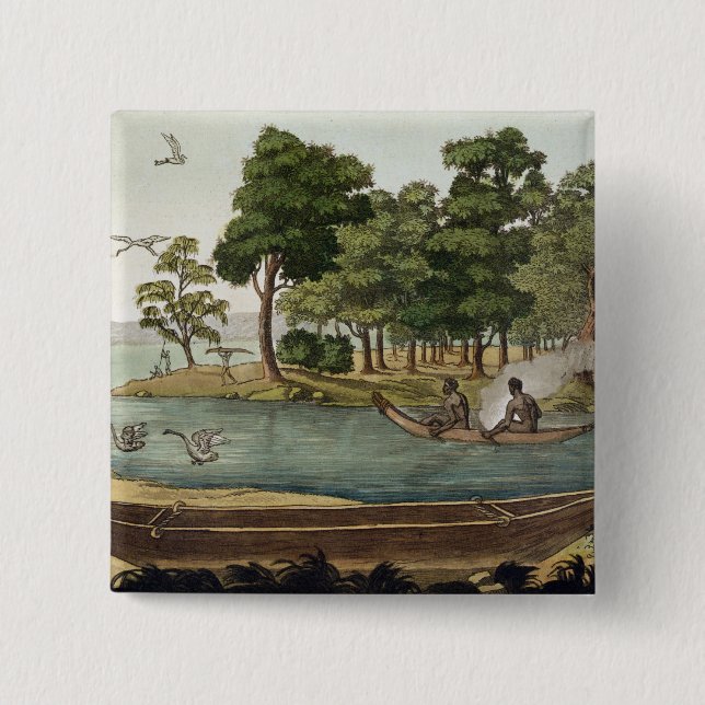 Method of Navigation in New Holland, engraved by F 2 Inch Square Button (Front)