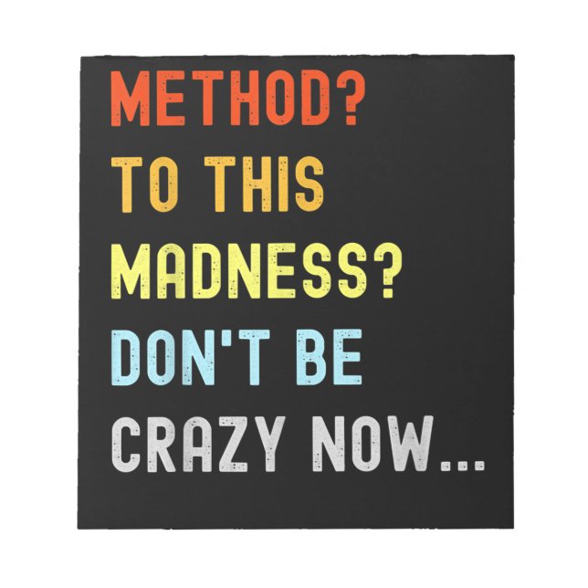 Method To Madness Engineer Mechanic Coder Notepad (Front)