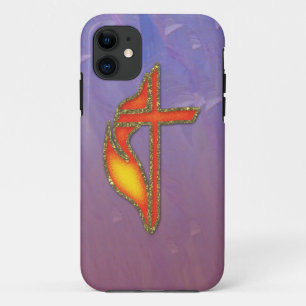 Methodist cross flame pattern case