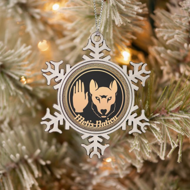 Metis Art Christmas Ornaments Tribal Wolf Gifts (Tree)