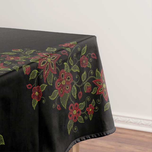 Metis Art Tablecloth Native Beading Dining Decor (In Situ)