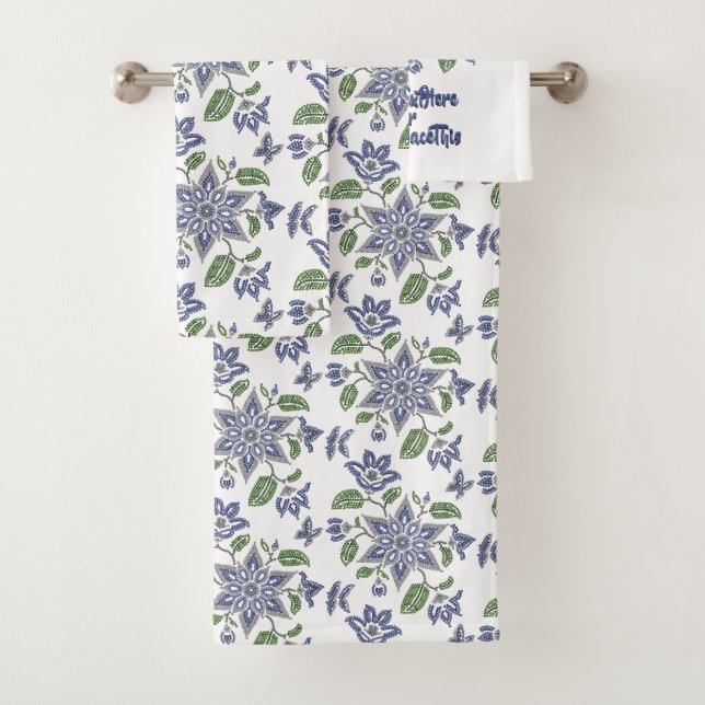 Metis Beading Bath Towel Sets  Native Art Towels (Insitu)