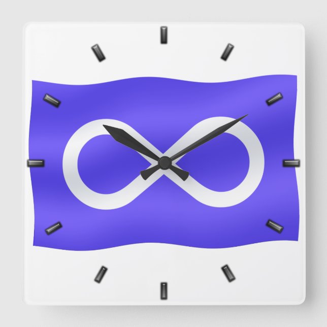 Metis Flag Clock First Nation Flag Wall Clock (Front)