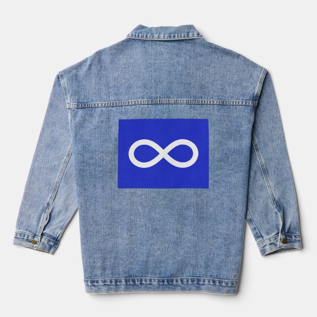 Metis Flag, Métis flag  Denim Jacket (Back)