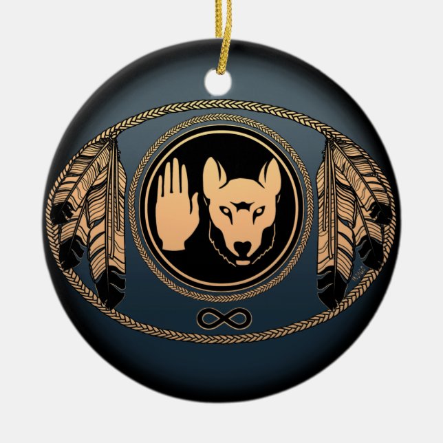 Metis Flag Ornament Personalized Tribal Decoration (Front)