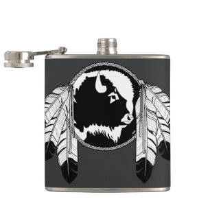Metis Flask Custom Spirit Buffalo Metis Art Flask
