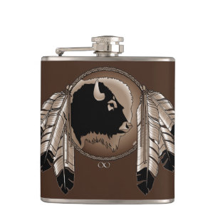 Metis Flask Custom Spirit Buffalo Metis Art Flask