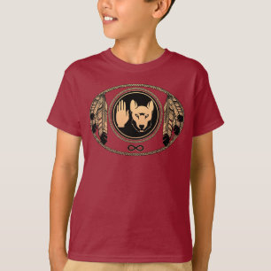 Metis Kids T-shirt Native Wolf Metis Flag Shirts