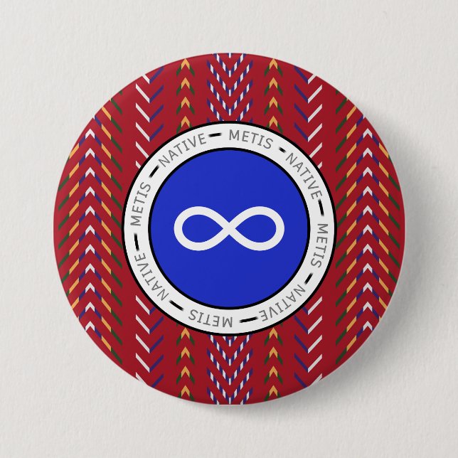 Métis Native Art 3 Inch Round Button (Front)