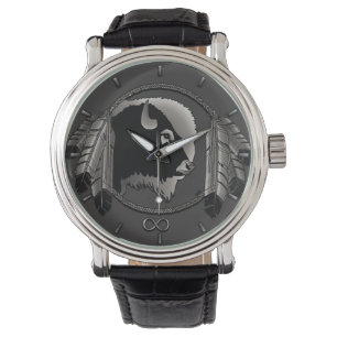 Metis Watch First Nations Buffalo Art Wrist Watch