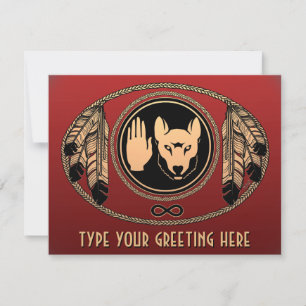 Metis Wolf Invitations Personalized Rebel Art Card