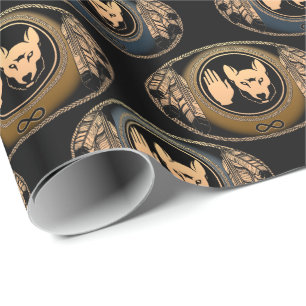 Metis  Wrapping Paper First Nations Wolf Art Paper
