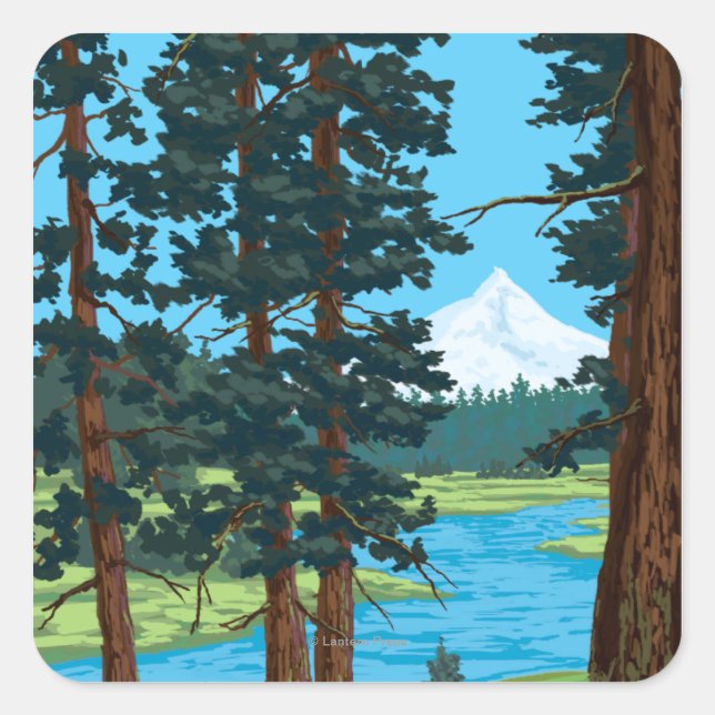 Metolius River Headwaters, Oregon Square Sticker (Front)