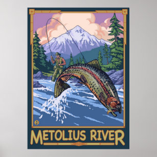 Metolius River, Oregon Fly Fishing Travel Poster
