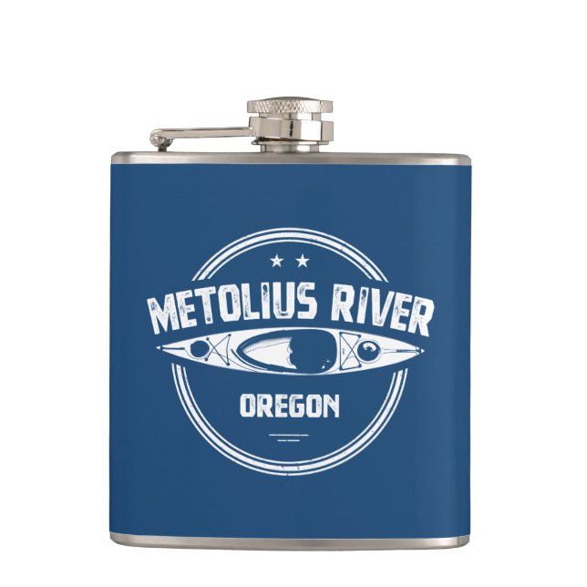 Metolius River Oregon Kayaking Hip Flask (Front)
