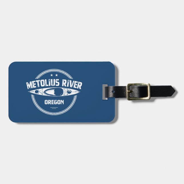 Metolius River Oregon Kayaking Luggage Tag (Front Horizontal)