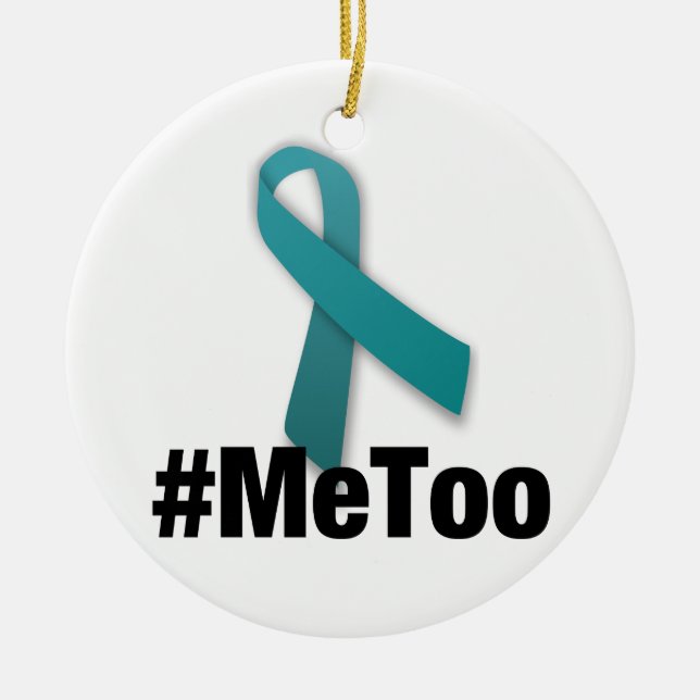#MeToo Design with Ribbon Ceramic Ornament (Front)