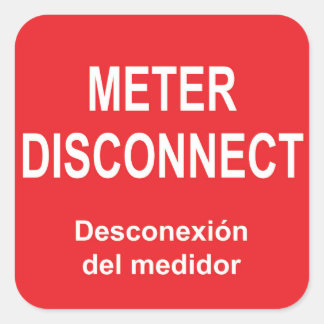 Metre Disconnect Label with Spanish Subtitle
