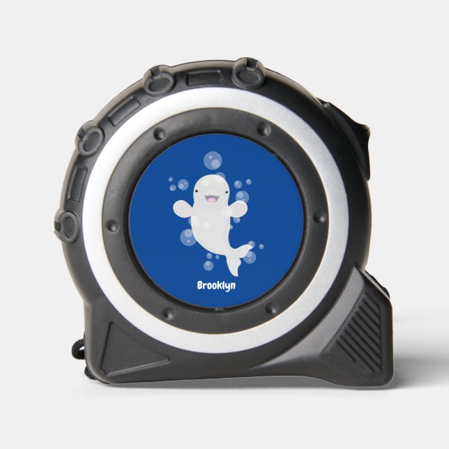 Mètre Ruban Béluga mignon bulles dessin de dessin animé (Recto)