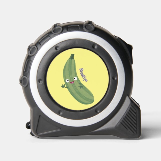 Mètre Ruban Caricature joyeux de courgettes mignonnes (Recto)