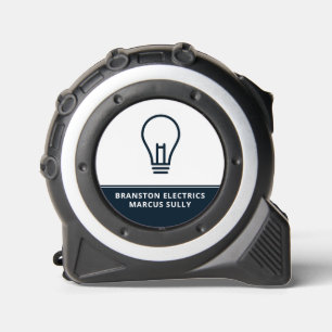 Mètre Ruban Design d'ampoule bleue, Electricien