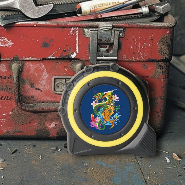 Mètre Ruban Dragon chinois vert Koi (Créateur téléchargé)