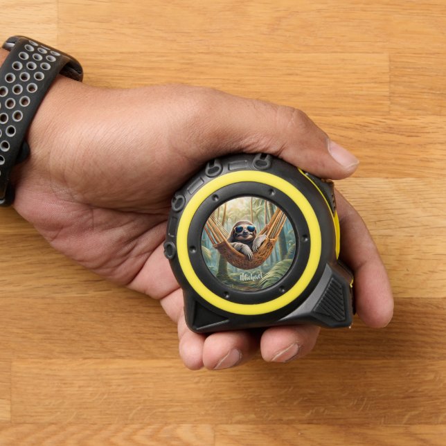 Mètre Ruban Drôle paresse avec lunettes de soleil dans un hama (Maison)