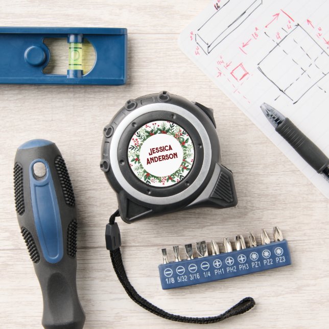 Mètre Ruban Elegante Personnaliser Nom Serre Noël (Atelier)