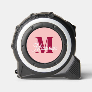 Mètre Ruban Initiales Monogrammes roses Personnalisées moderne