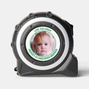 Mètre Ruban Love you papa ajouter photo propriété de vert blan