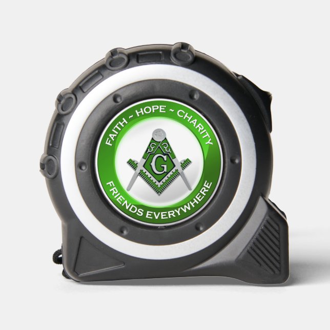 Mètre Ruban Masonic Tape Measure Green (Recto)