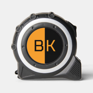 Mètre Ruban Monogramme moderne 2 Initiales Couleurs personnali