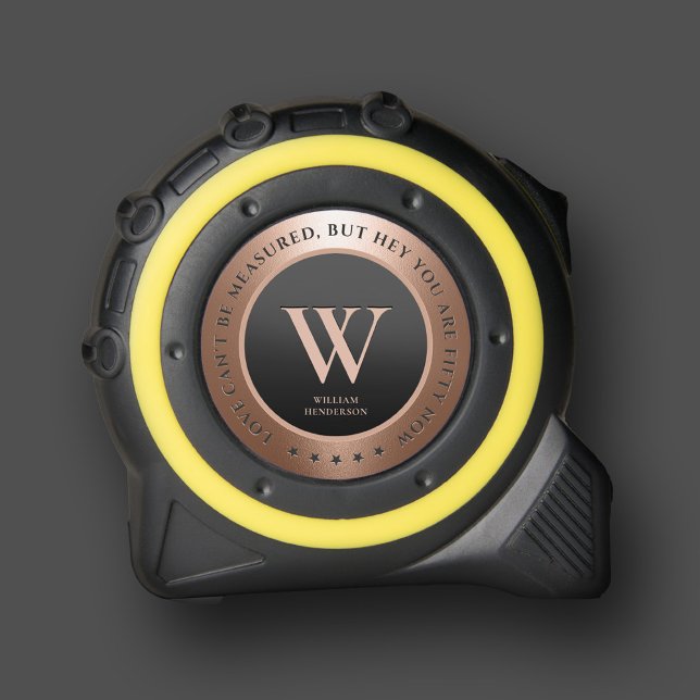 Mètre Ruban Monogramme moderne Premier cuivre Rosegold Funny (Modern Monogram Initial Copper Rosegold Funny Tape Measure
)