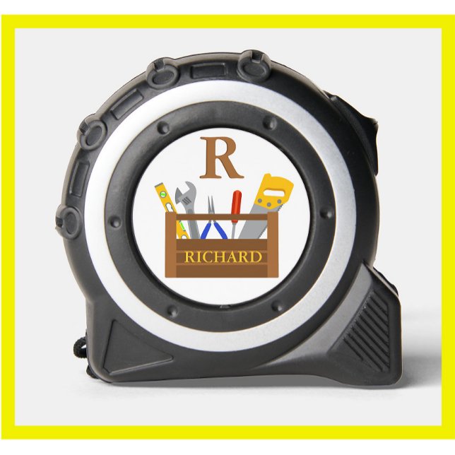 Mètre Ruban Nom du monogramme de la boîte à outils de divertis (Créateur téléchargé)