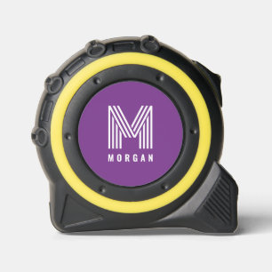 Mètre Ruban Nom du monogramme moderne Bold Violet