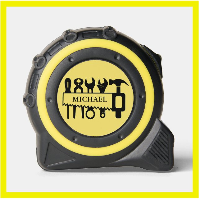 Mètre Ruban Outils de monogramme personnalisé cool (Créateur téléchargé)