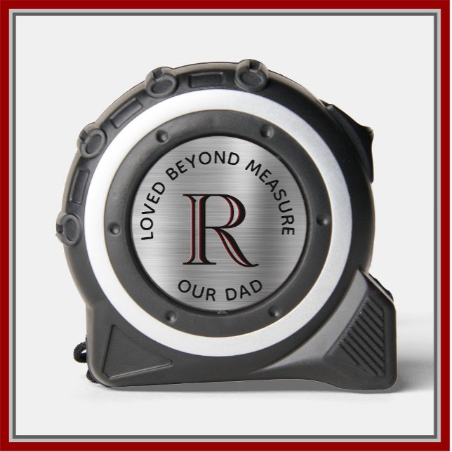 Mètre Ruban Papa aimait au-delà de la mesure Acier Gris Monogr (Créateur téléchargé)