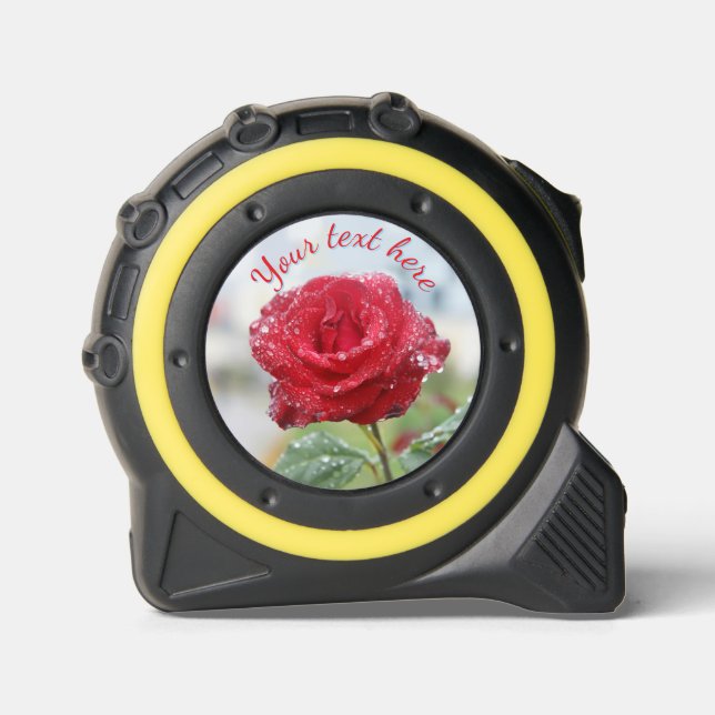 Mètre Ruban Rose en gouttes de pluie (Recto)